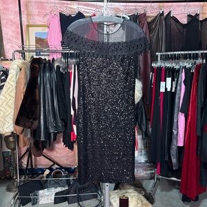 Mignon Black Sequin Mini Dress Ptp 19.5